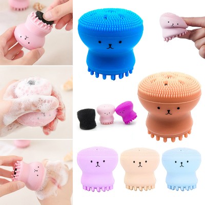 Soft Octopus Shape Washing Face Exfoliator Massage Silicone Facial Cleansing Brush